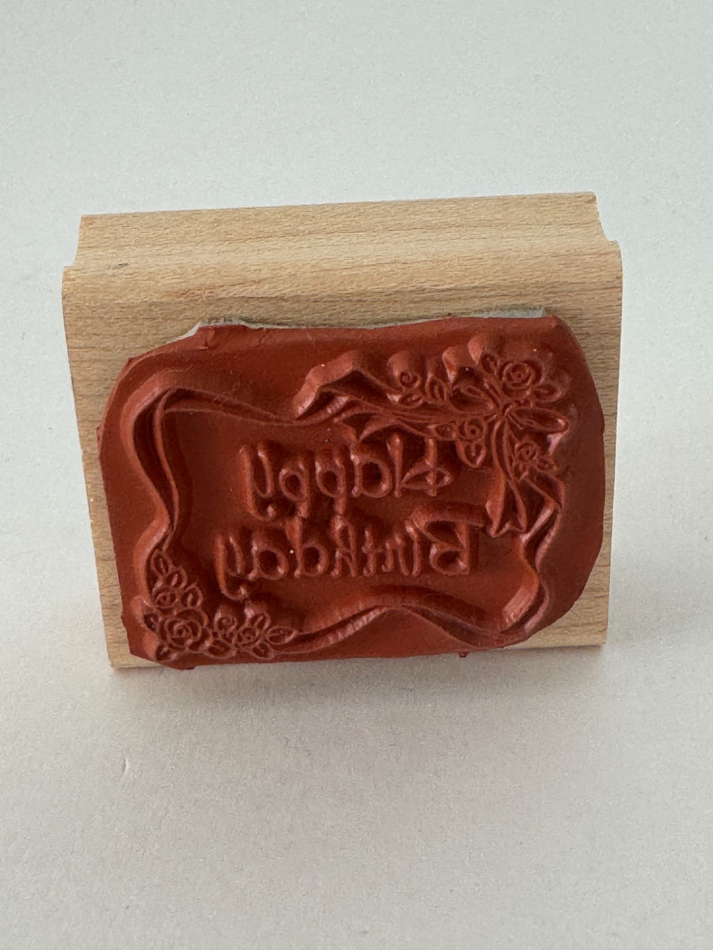 Stampin Up Rubber Stamp Happy Birthday Floral Frame Gift Tag Card Making Roses