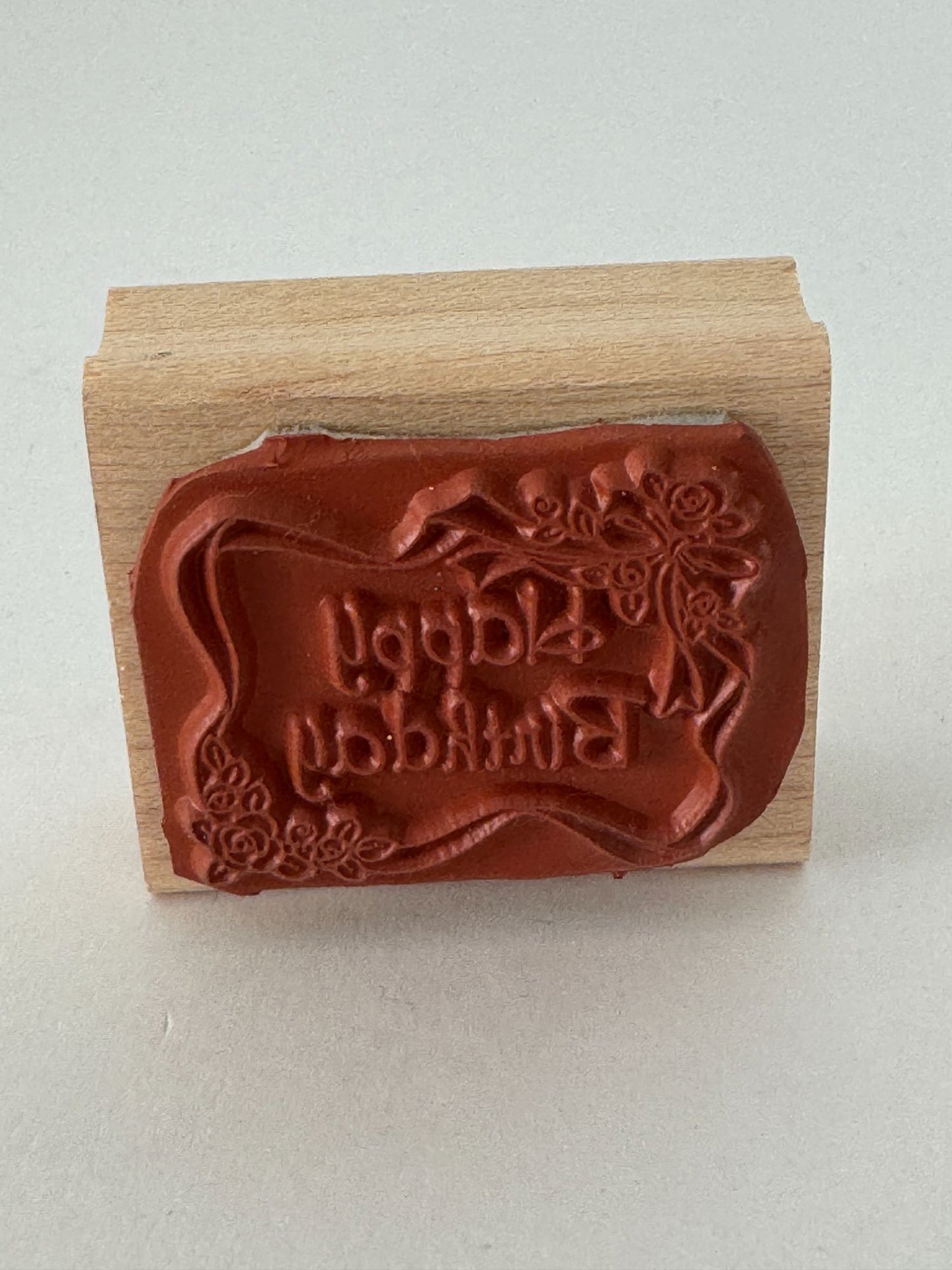 Stampin Up Rubber Stamp Happy Birthday Floral Frame Gift Tag Card Making Roses