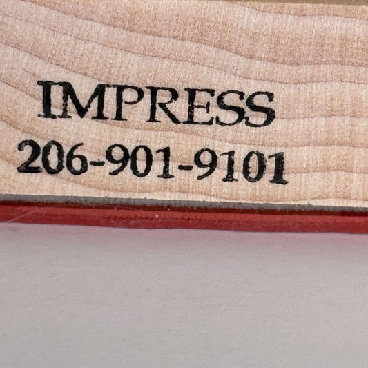 Impress Rubber Stamp Square Shape Rough Edge Texture Grunge Cardmaking Craft Background Wood Mounted