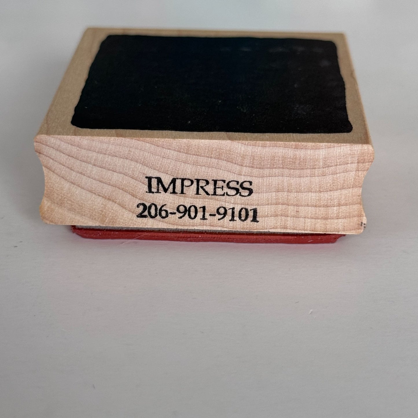 Impress Rubber Stamp Square Shape Rough Edge Texture Grunge Cardmaking Craft Background Wood Mounted