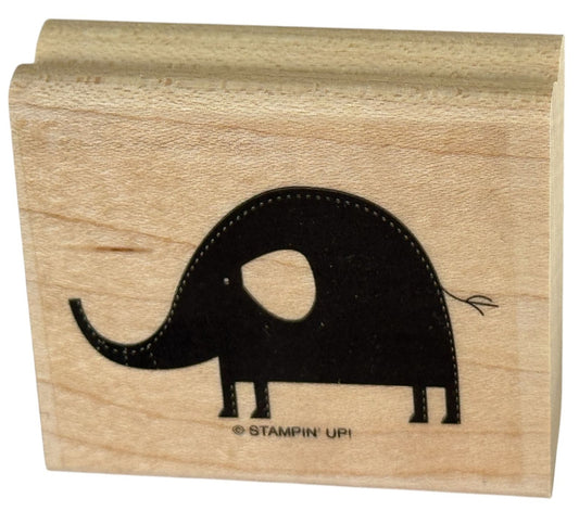 Stampin Up Rubber Stamp Elephant Silhouette Animal Card Making Craft Wood Mount