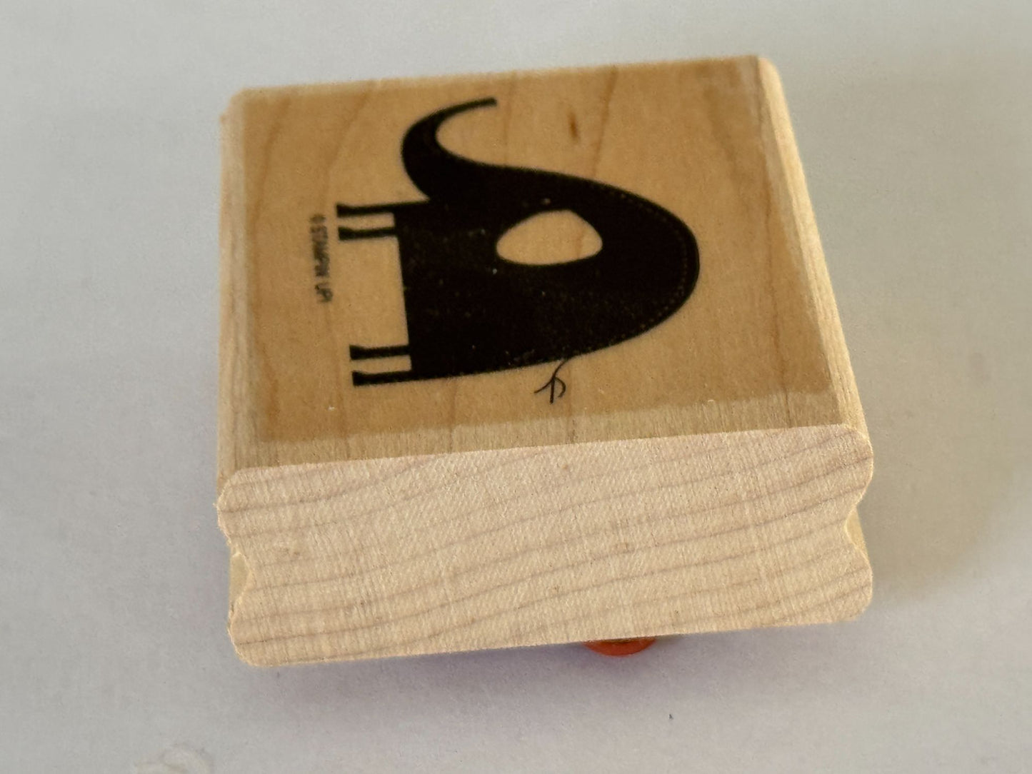 Stampin Up Rubber Stamp Elephant Silhouette Animal Card Making Craft Wood Mount