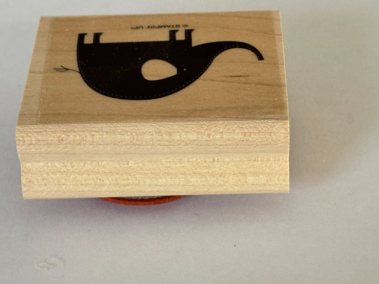 Stampin Up Rubber Stamp Elephant Silhouette Animal Card Making Craft Wood Mount