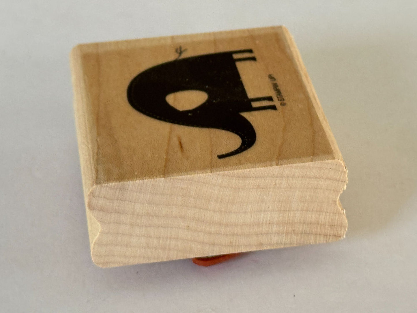 Stampin Up Rubber Stamp Elephant Silhouette Animal Card Making Craft Wood Mount