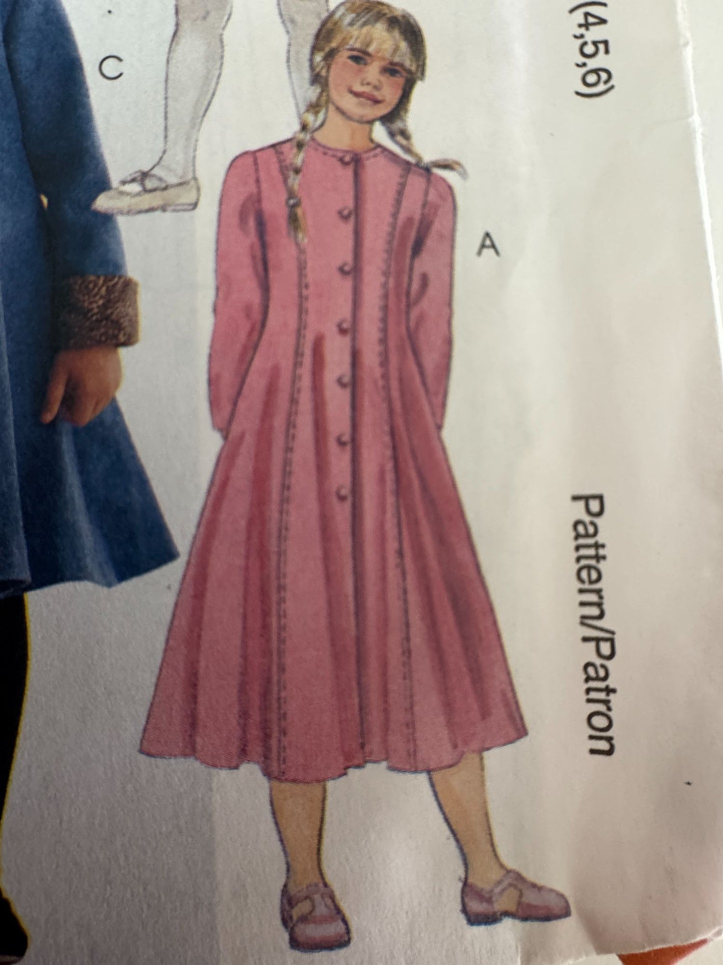 McCalls Sewing Pattern 8477 Girls Dress Sizes 4 5 6 Long Short Sleeves Easy UC