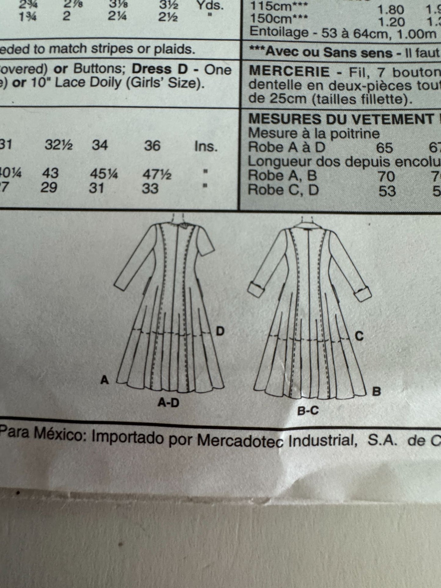 McCalls Sewing Pattern 8477 Girls Dress Sizes 4 5 6 Long Short Sleeves Easy UC