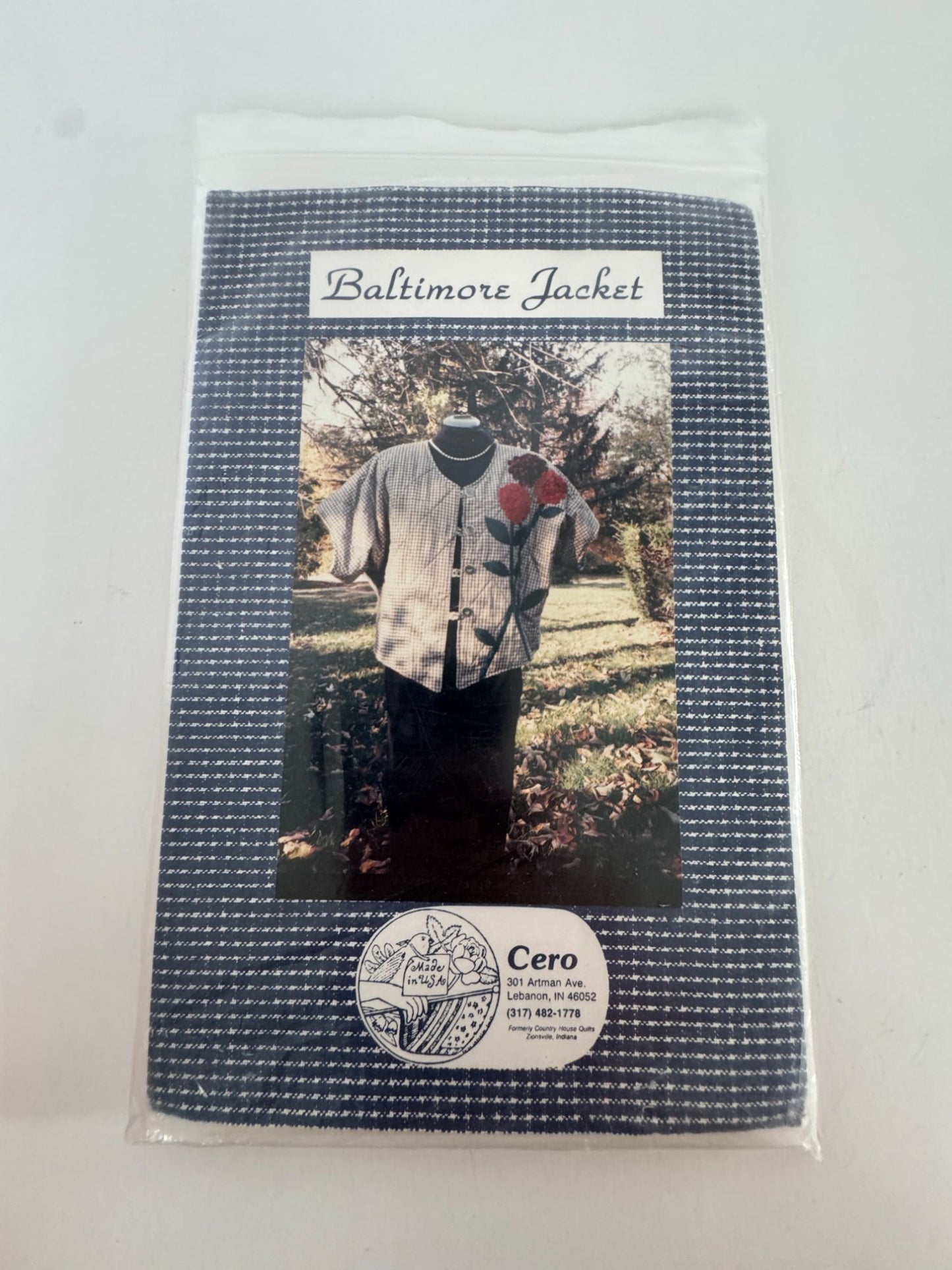 Cero Quilting Pattern Baltimore Jacket Quilted Ruched Roses Vintage 1980s Sewing