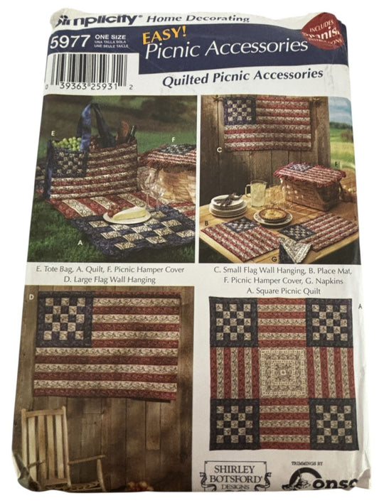 Simplicity Sewing Pattern 5977: Picnic Accessories