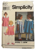 Simplicity Sewing Pattern 8257 Dress Coat Easy Spring Church Easter Girls 2 3 4