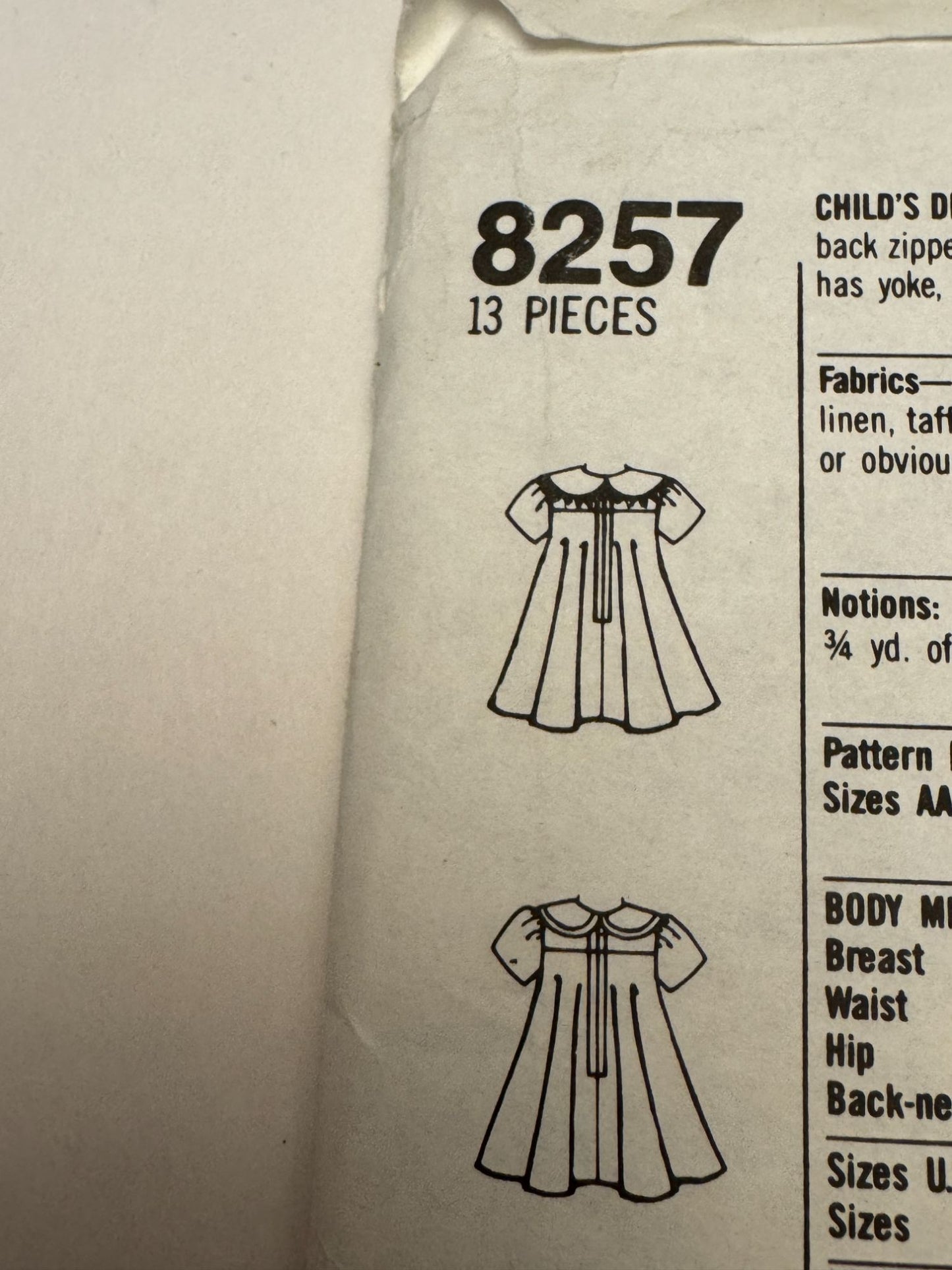 Simplicity Sewing Pattern 8257 Dress Coat Easy Spring Church Easter Girls 2 3 4