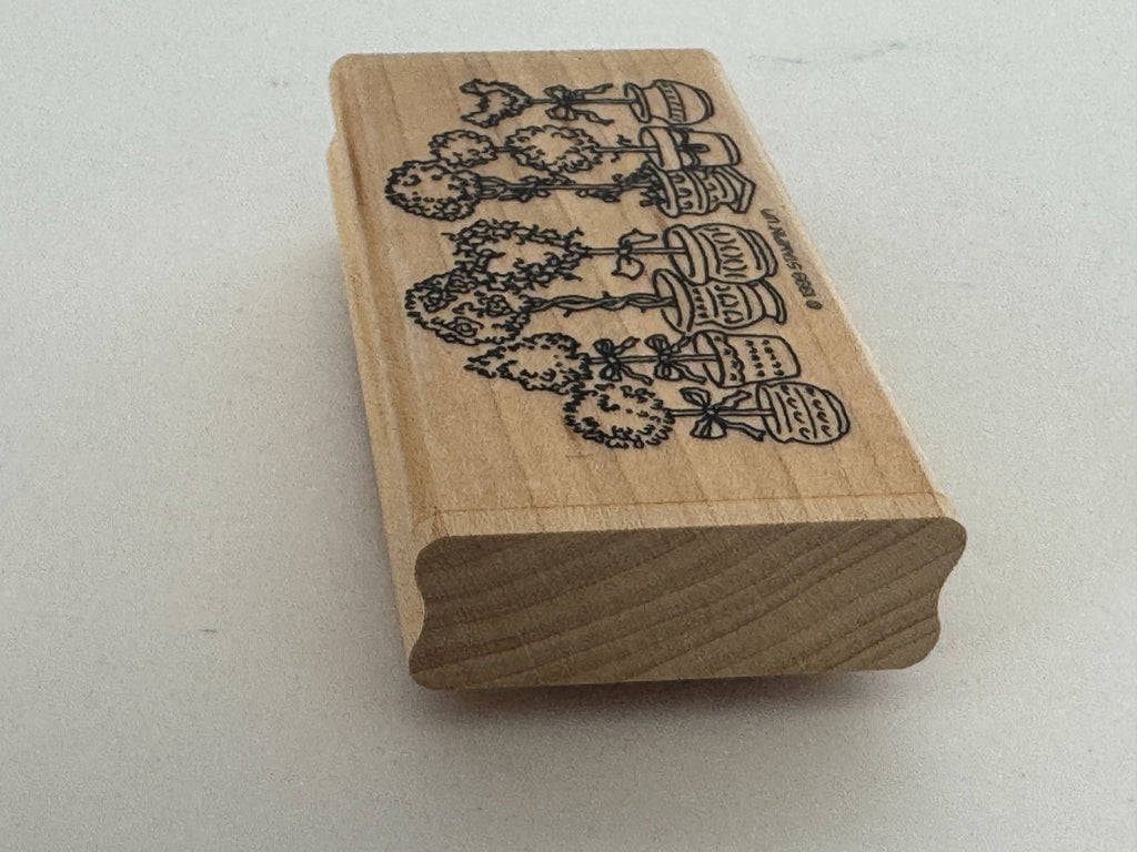 Stampin Up Rubber Stamp Topiary Trees Plants Bird Heart Card Making Paper Craft