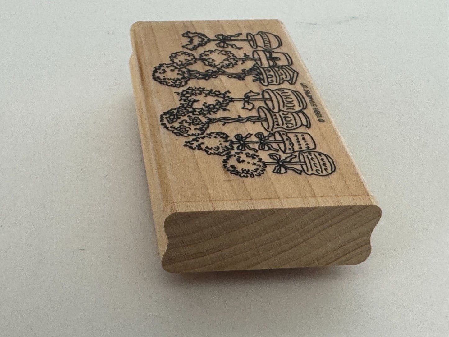 Stampin Up Rubber Stamp Topiary Trees Plants Bird Heart Card Making Paper Craft