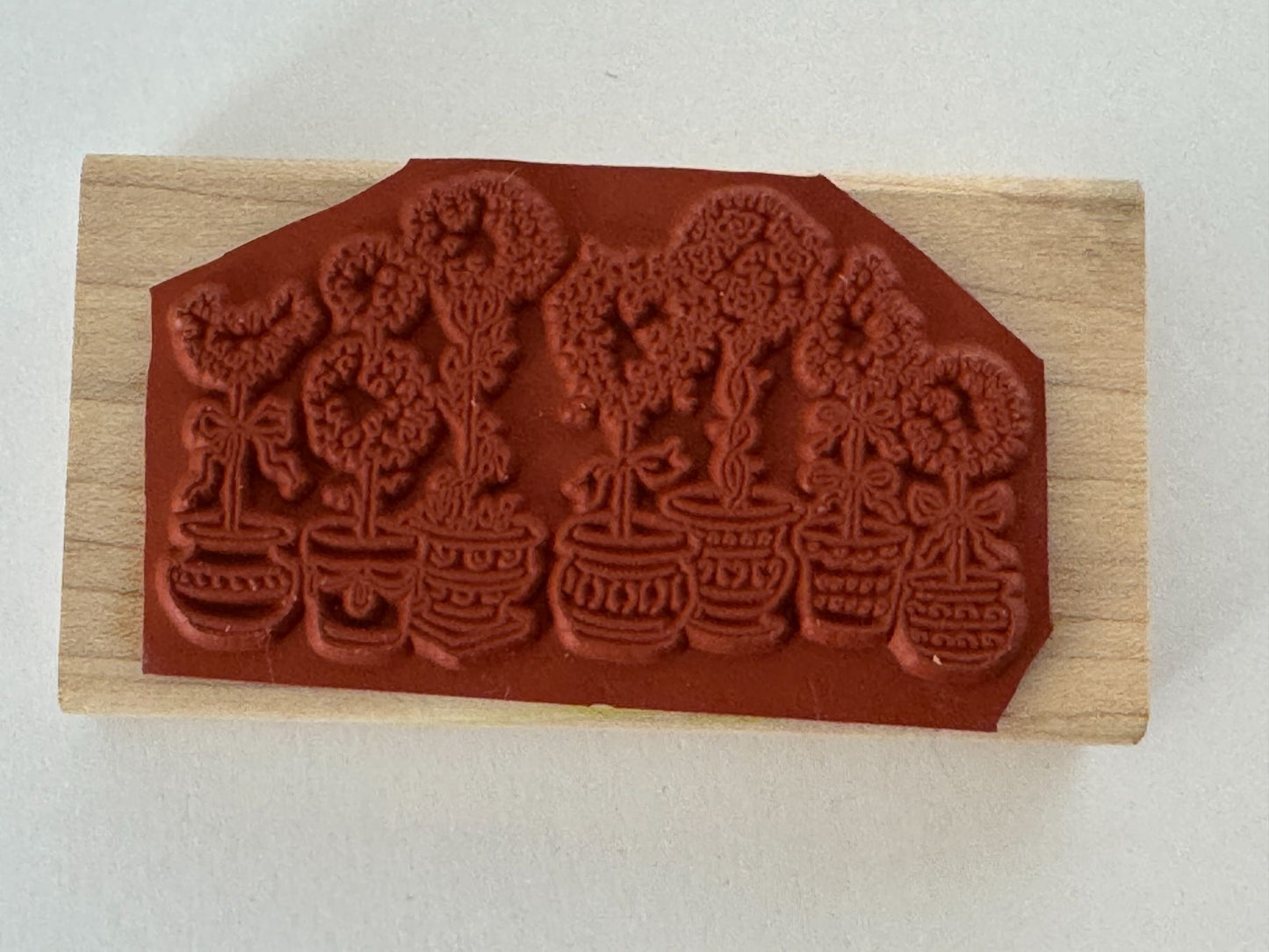 Stampin Up Rubber Stamp Topiary Trees Plants Bird Heart Card Making Paper Craft