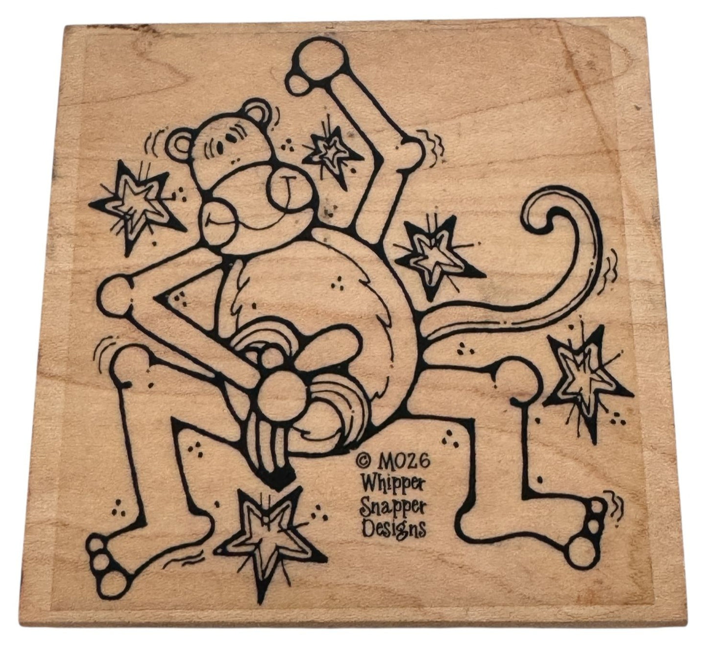 Whipper Snapper Rubber Stamp Monkey Eating Banana Animal Card Making Craft M026