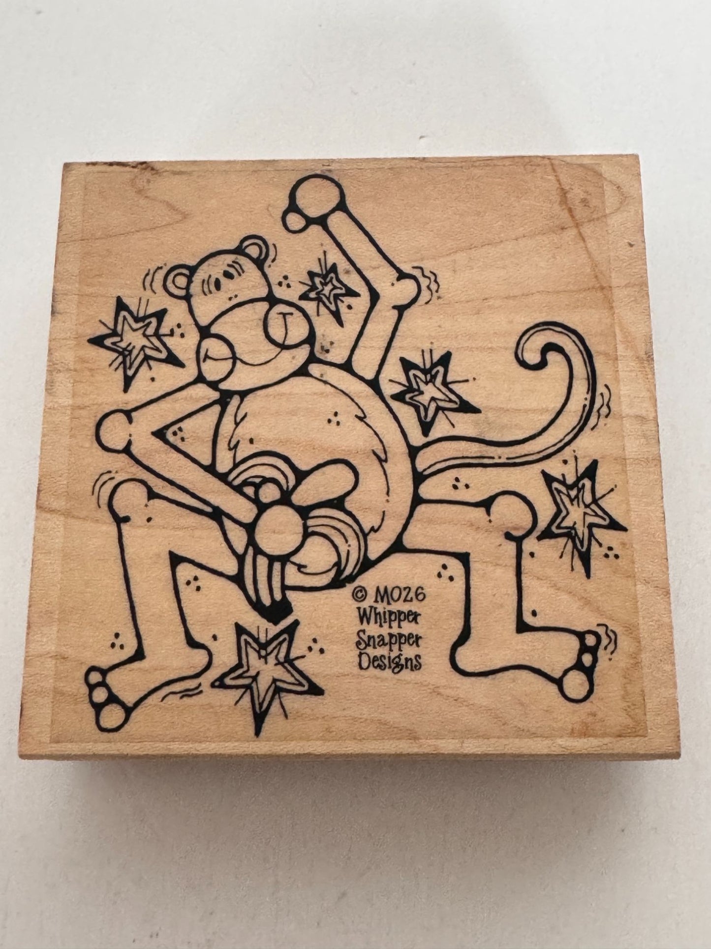 Whipper Snapper Rubber Stamp Monkey Eating Banana Animal Card Making Craft M026