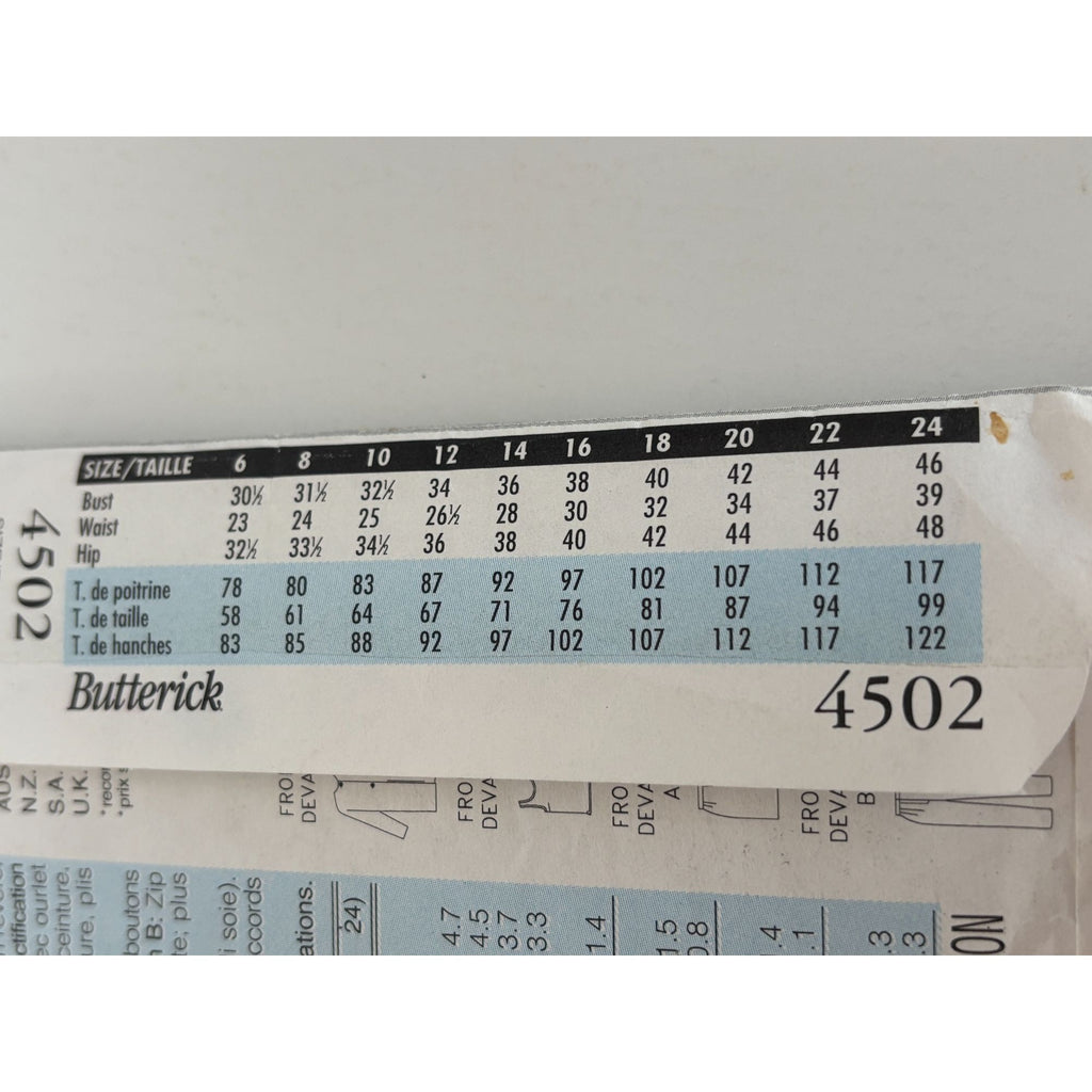 Butterick Sewing Pattern 4502 Jacket Top Skirt Pants Essence Collection 20-24 UC