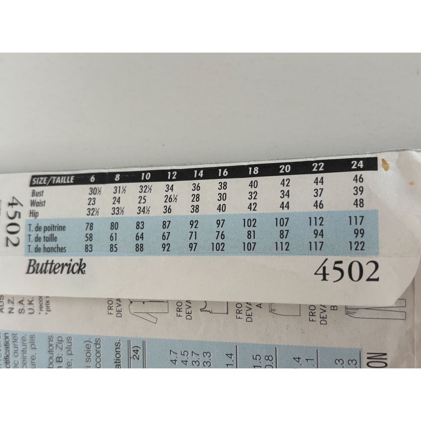 Butterick Sewing Pattern 4502 Jacket Top Skirt Pants Essence Collection 20-24 UC