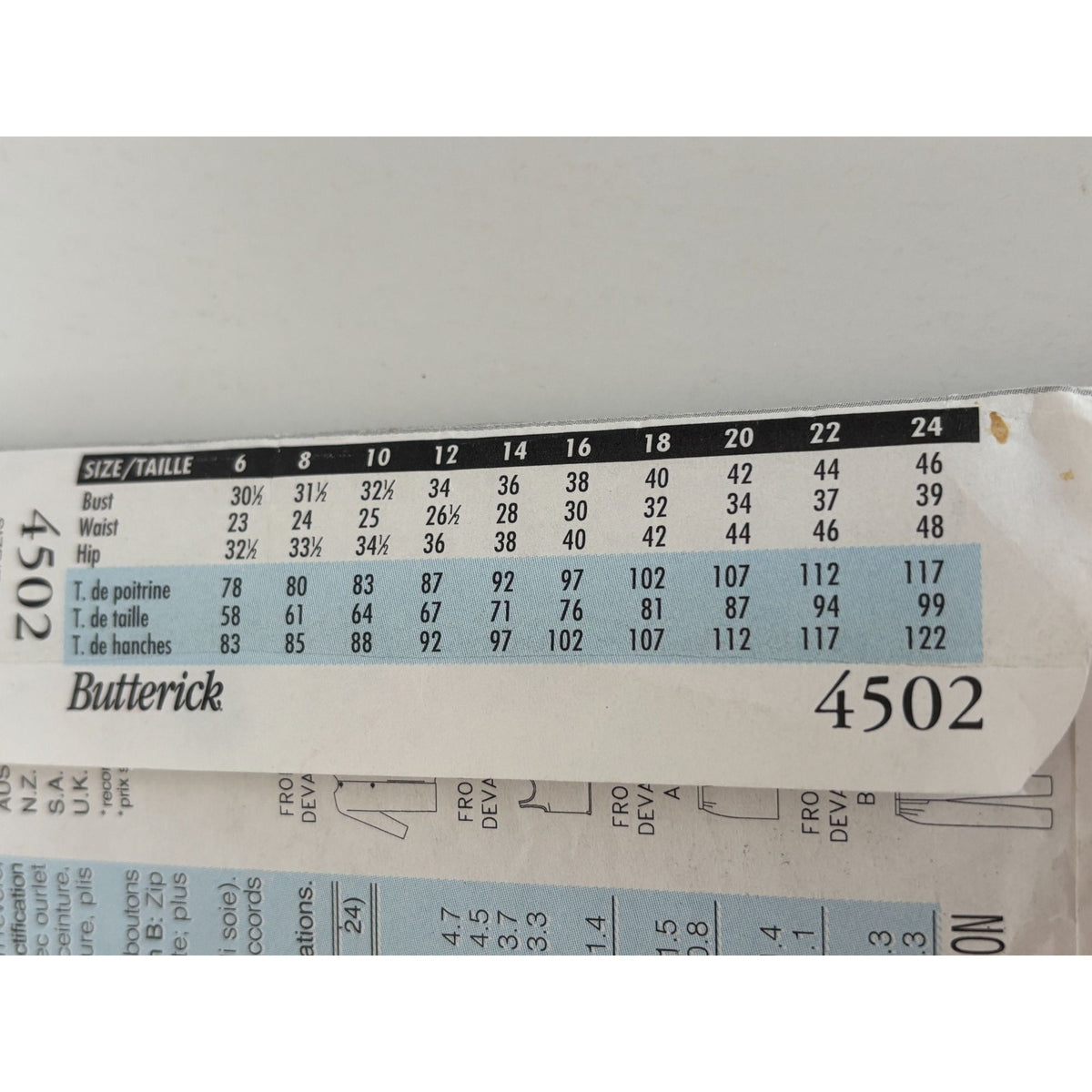Butterick Sewing Pattern 4502 Jacket Top Skirt Pants Essence Collection 20-24 UC