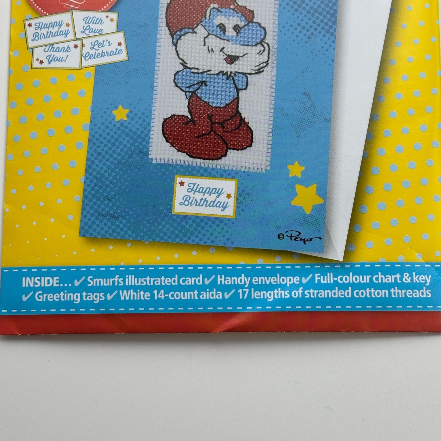 The World of Cross Stitching The Smurfs Luxury Card Kit Papa Smurf Cross Stitch Thank You Birthday