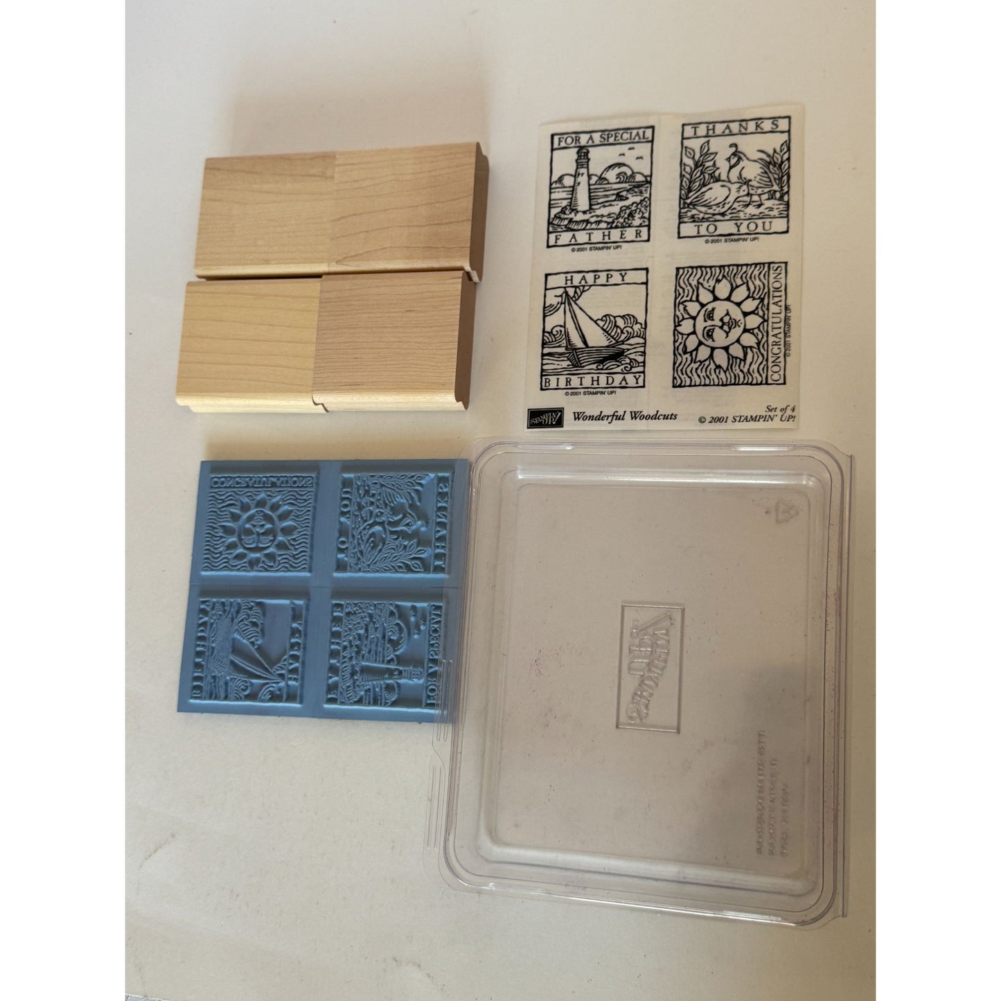 Stampin Up Rubber Stamps Wonderful Woodcuts Birthday Congratulations Fathers Day