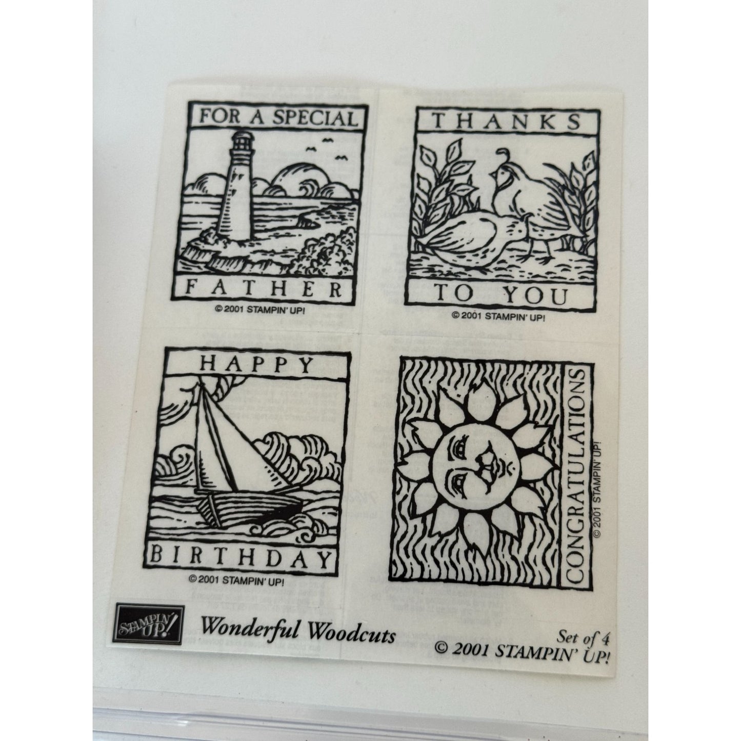 Stampin Up Rubber Stamps Wonderful Woodcuts Birthday Congratulations Fathers Day