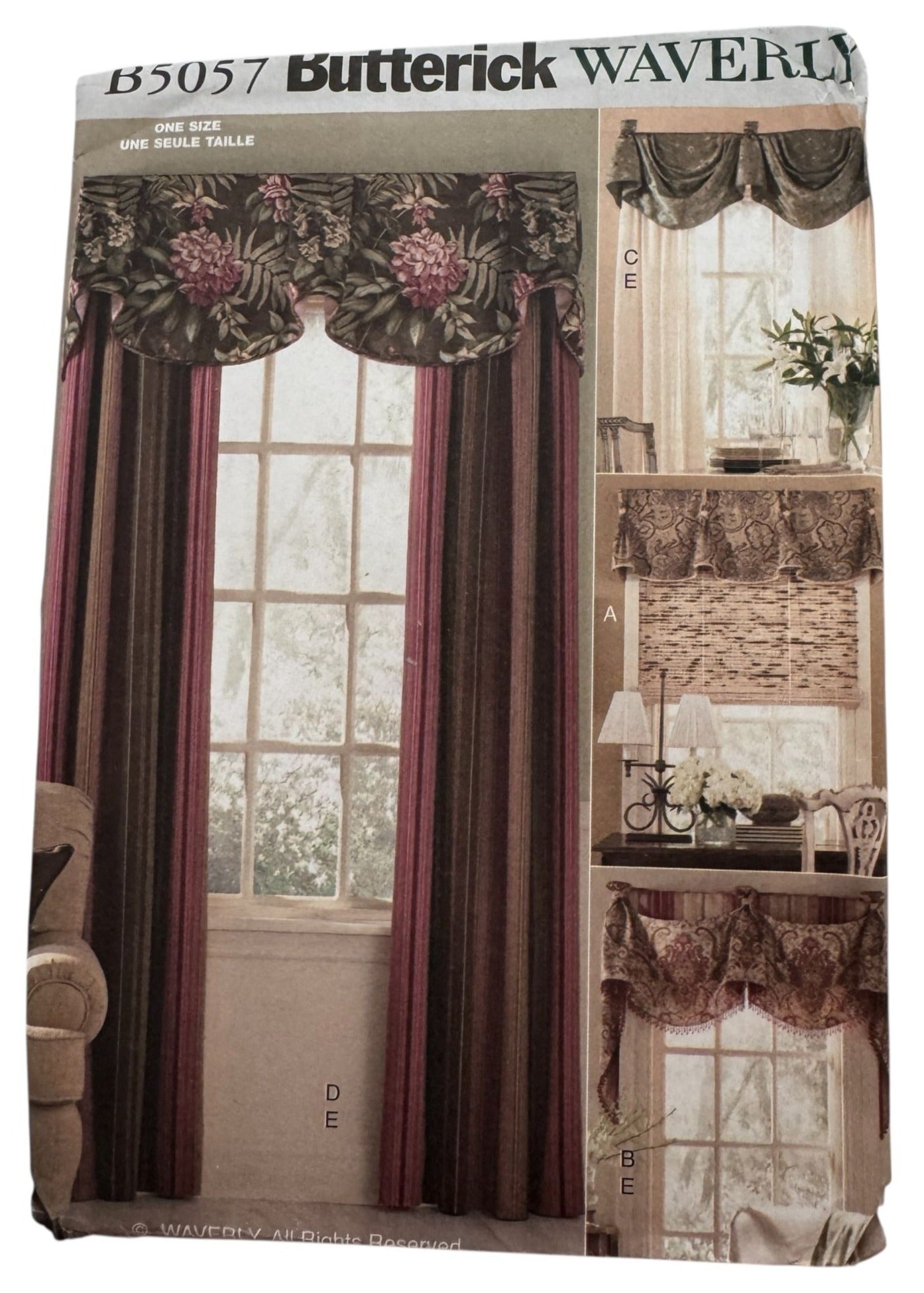 Butterick Sewing Pattern B5057 Waverly Window Treatments Curtains 36" 42" 48" UC
