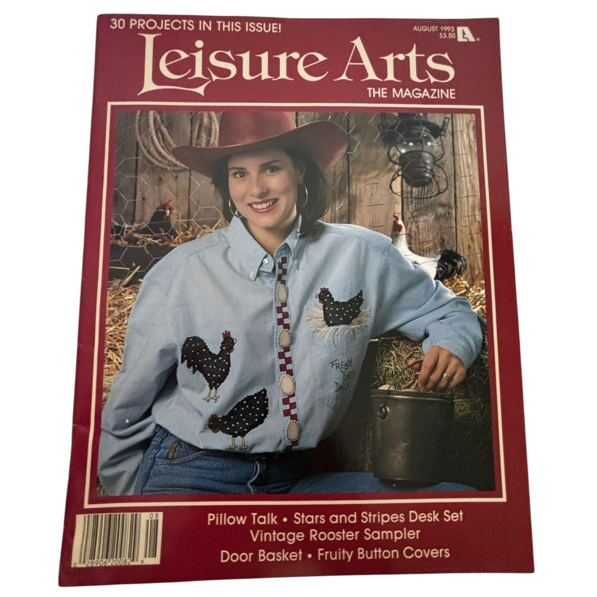 Leisure Arts Magazine August 1993 Knit Crochet Baby Preemie Hats Caps Rooster