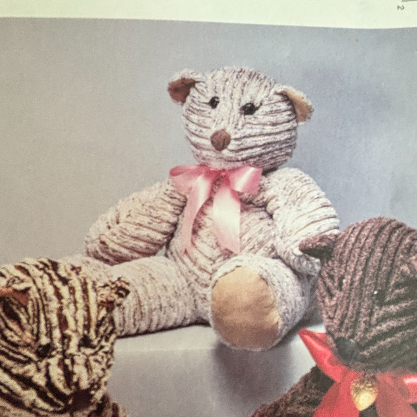McCalls Sewing Pattern 9619 Teddy Bear Vintage Plush Stuffed Animal Faux Chenille 15 Inch