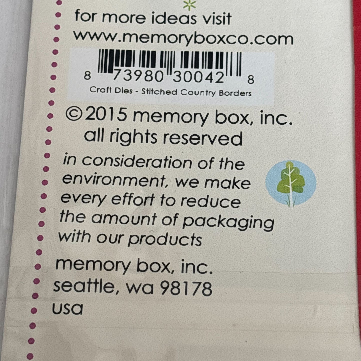 Memory Box Steel Craft Dies Open Studio Stitched Country Borders Steel Wavy Edge Cardmaking