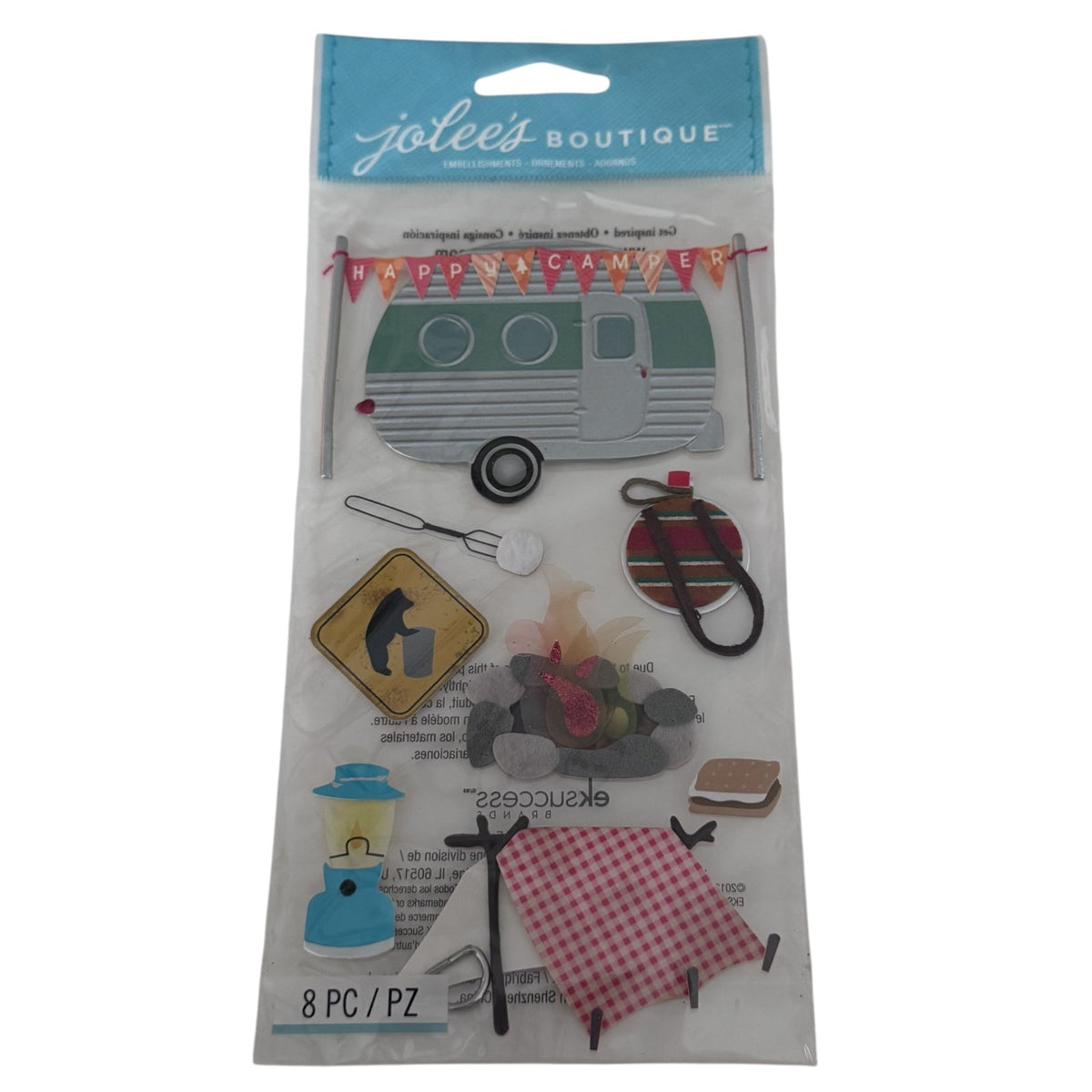 Jolees Boutique Happy Camper Camping Embellishments Stickers RV Smores Campfire