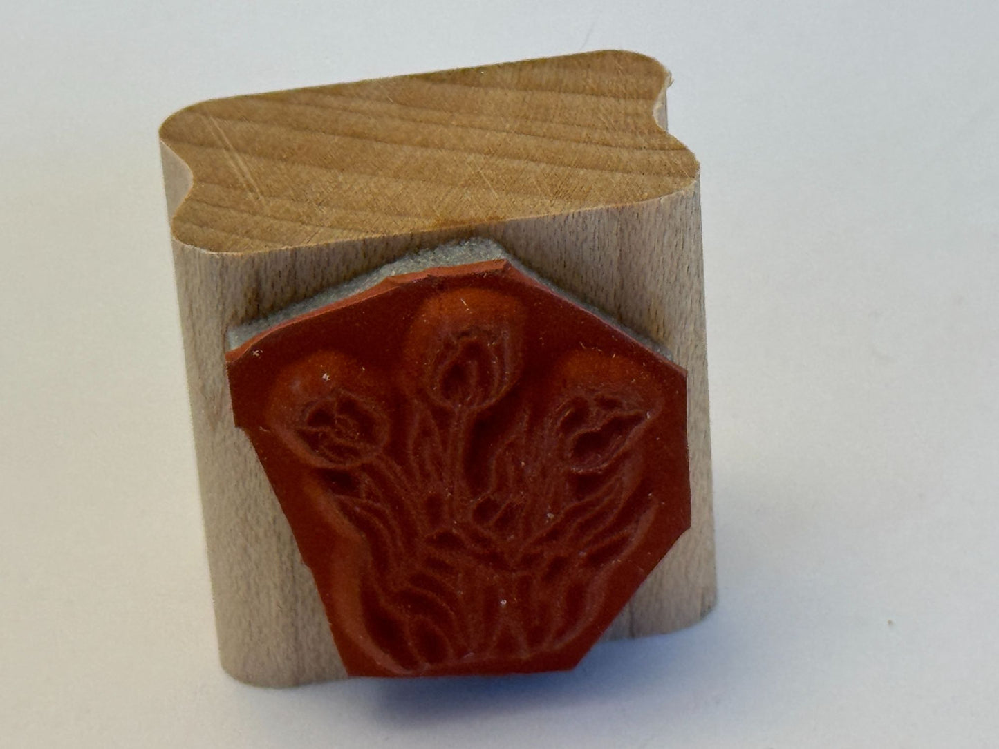 Stampin Up Rubber Stamp Tulips Flowers Spring Garden Easter Small Wood Mounted