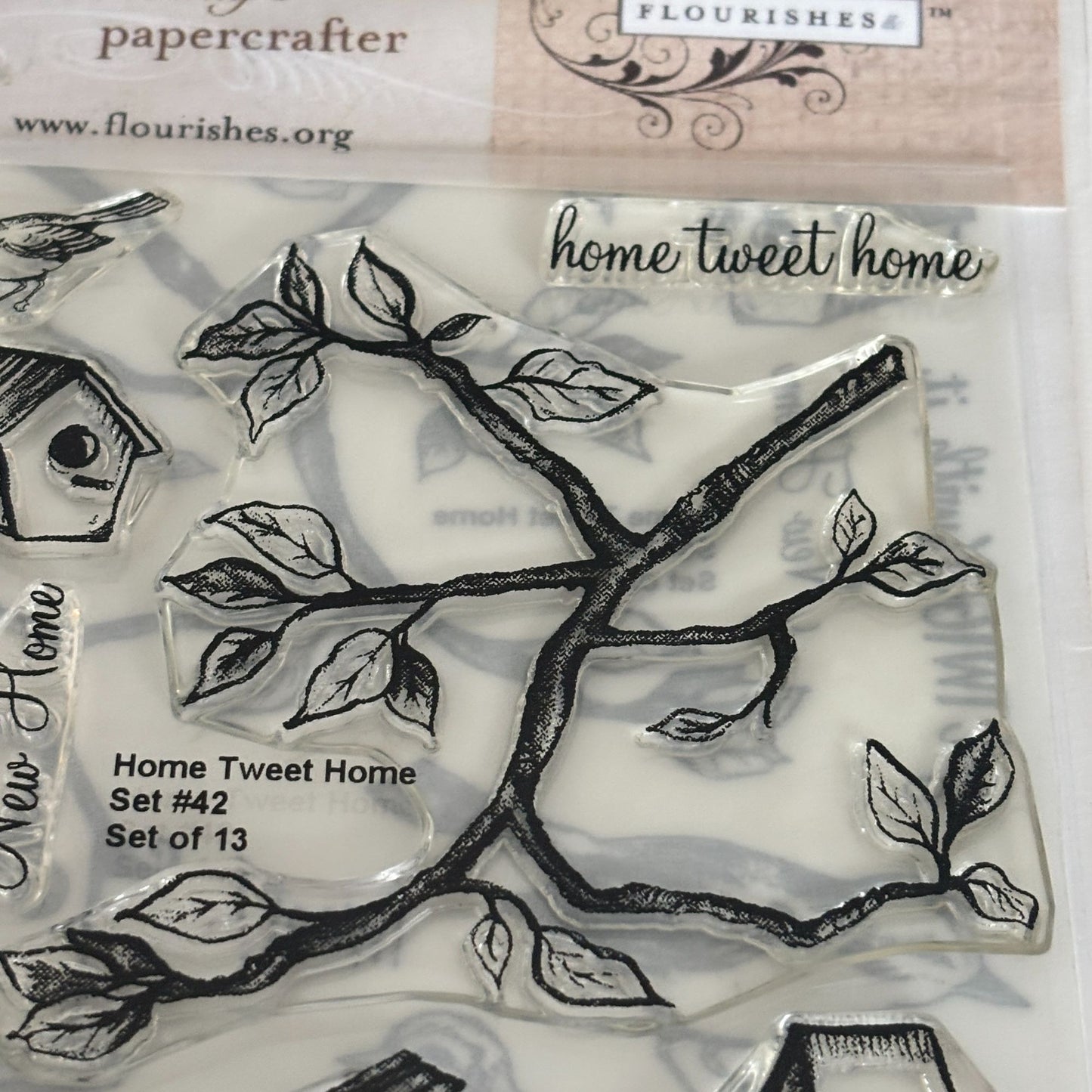 Flourishes Clear Stamps Set Home Tweet Home Birdhouse Birds Cardmaking House Nature Spring Tree