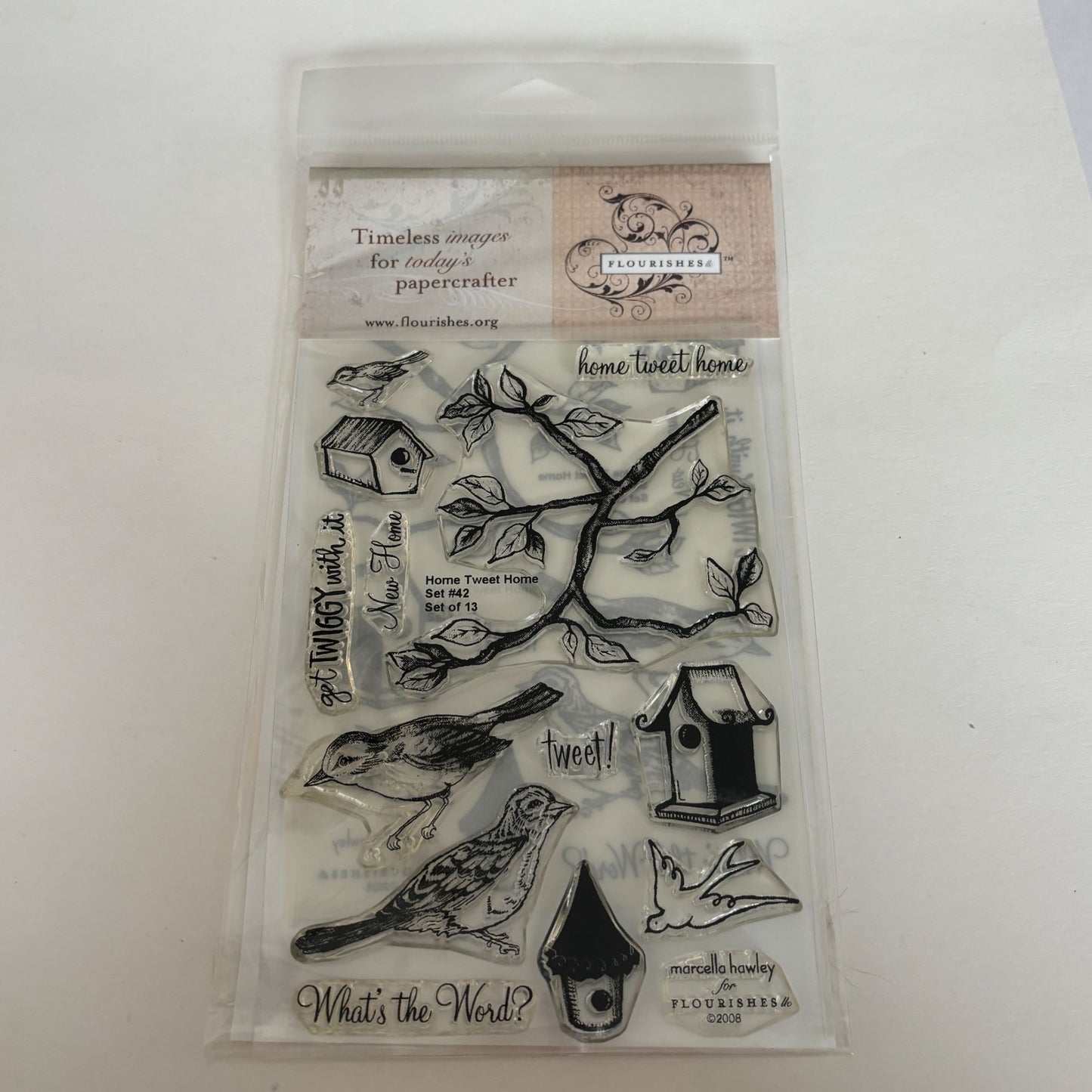 Flourishes Clear Stamps Set Home Tweet Home Birdhouse Birds Cardmaking House Nature Spring Tree