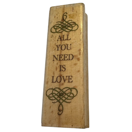 Hampton Art Rubber Stamp All You Need Is Love Card Making Vertical Words Inspire