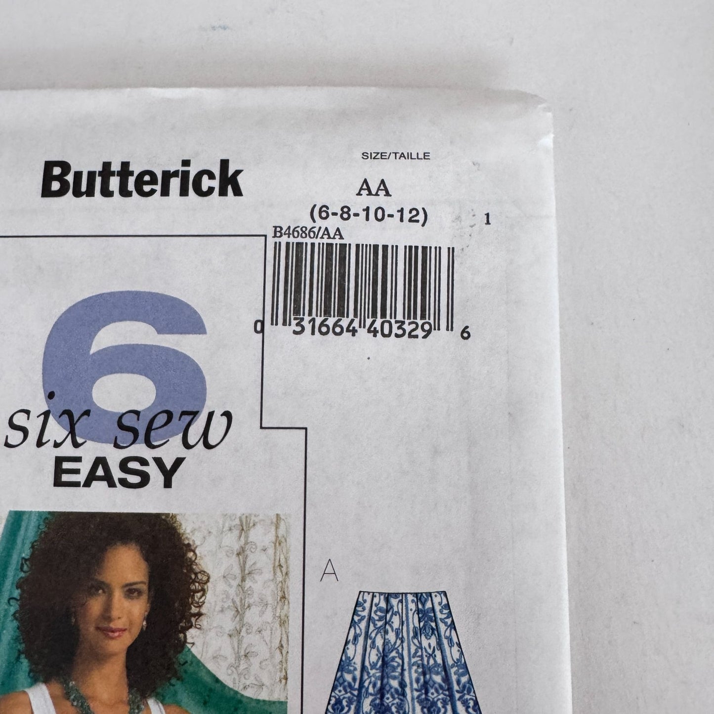 Butterick Sewing Pattern B4686 Pleated Skirt Six Sew Easy Y2K Pleats 6-12 Uncut Skirts
