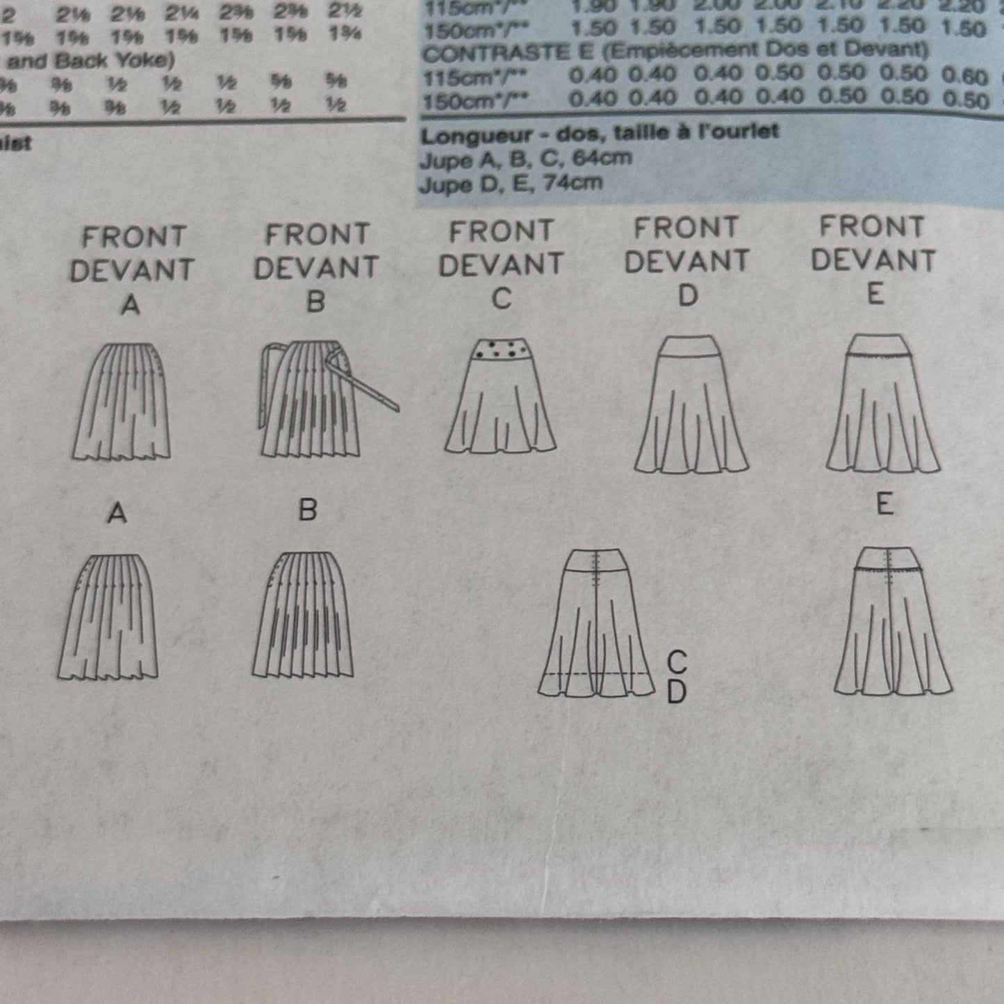 Butterick Sewing Pattern B4686 Pleated Skirt Six Sew Easy Y2K Pleats 6-12 Uncut Skirts