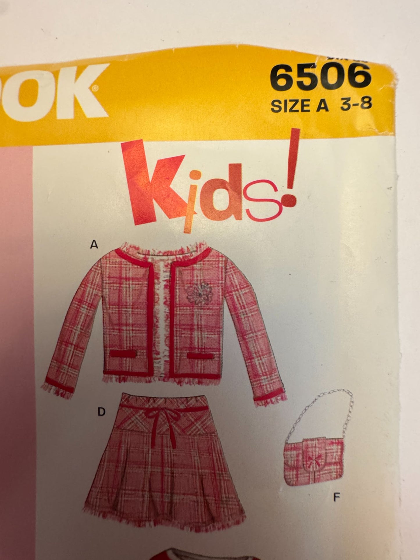 Simplicity New Look Sewing Pattern 6506 Girls Power Suit Jacket Skirt Purse 3-8