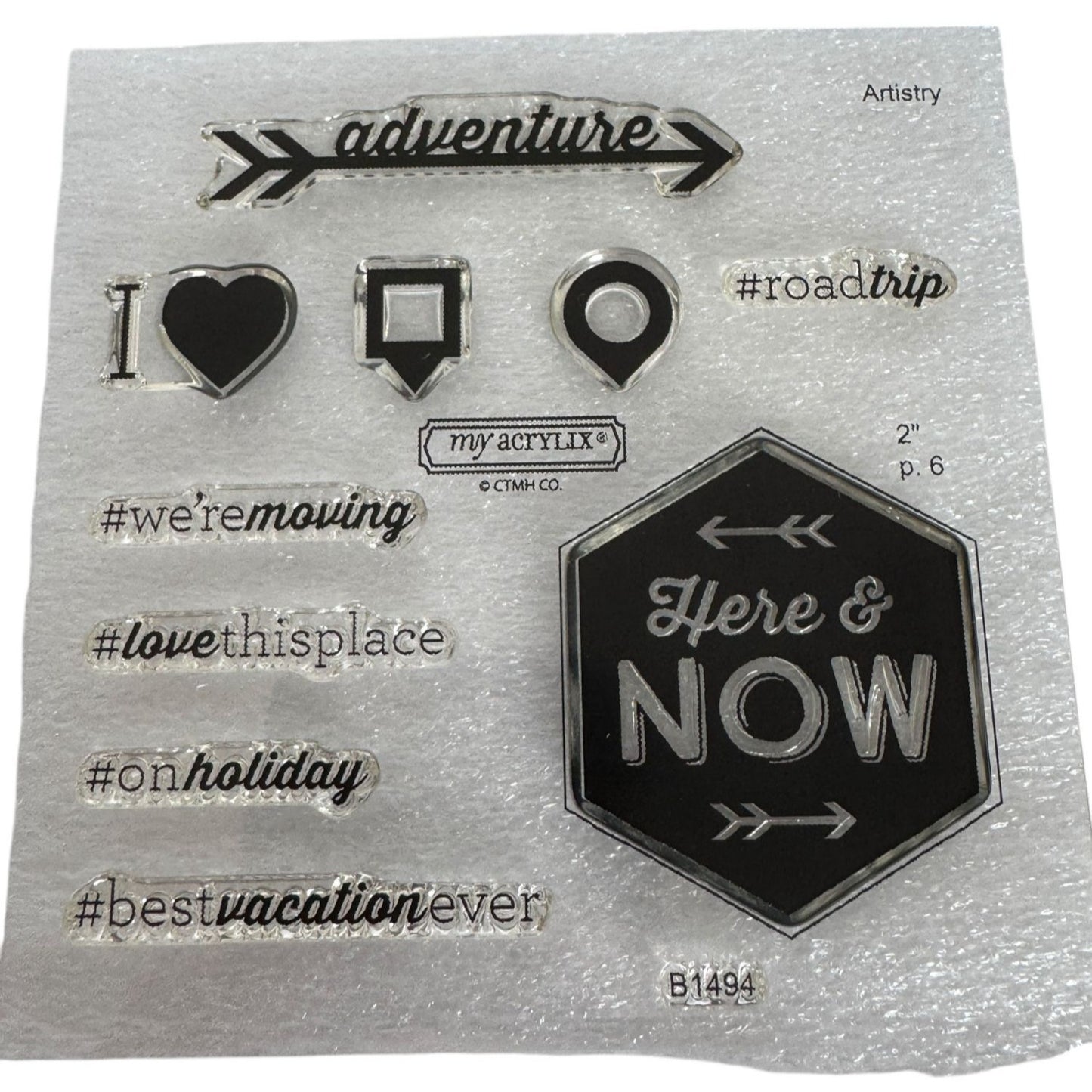 CTMH My Acrylix Acrylic Stamp Set B1494 Hit the Road Trip Moving Vacation Trip