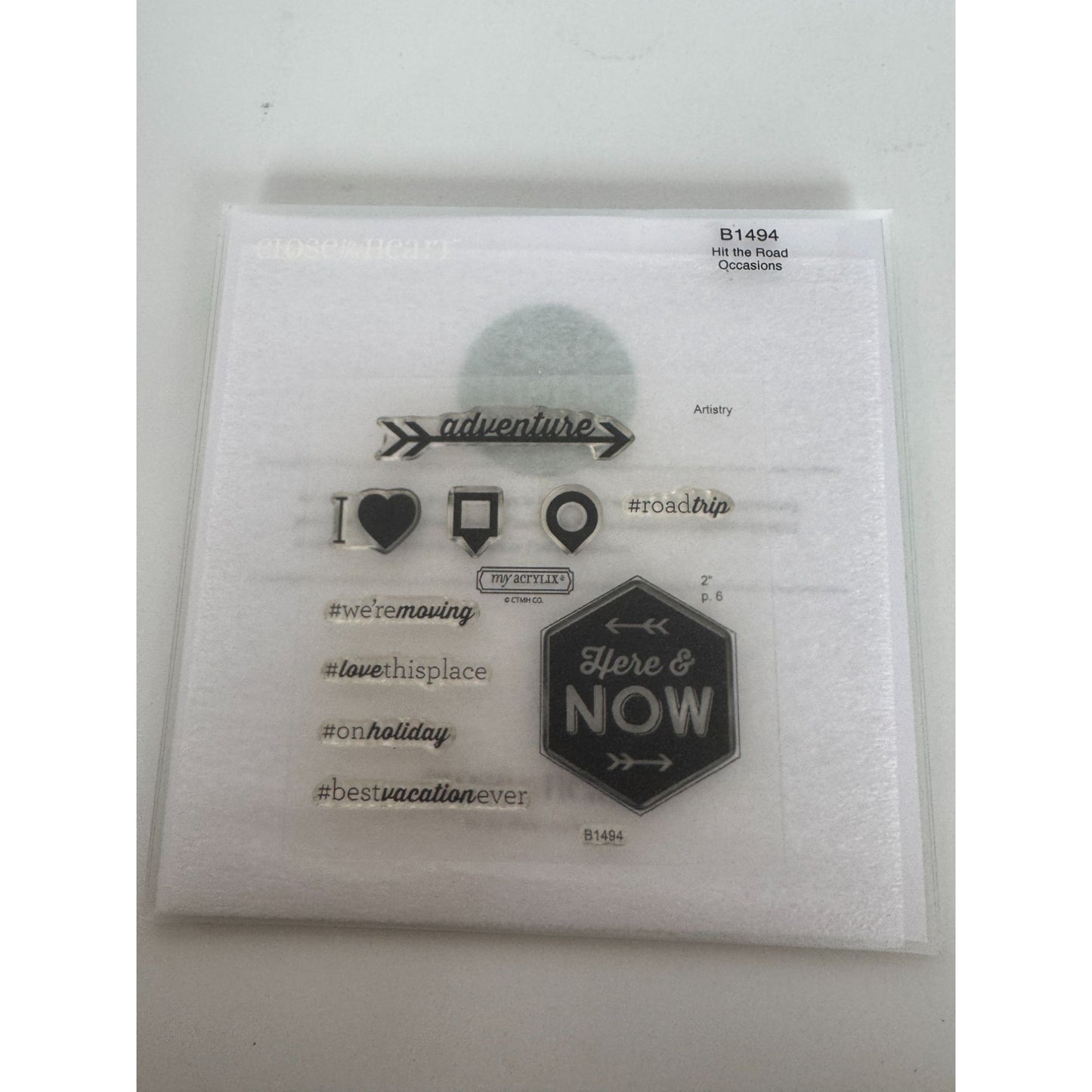 CTMH My Acrylix Acrylic Stamp Set B1494 Hit the Road Trip Moving Vacation Trip