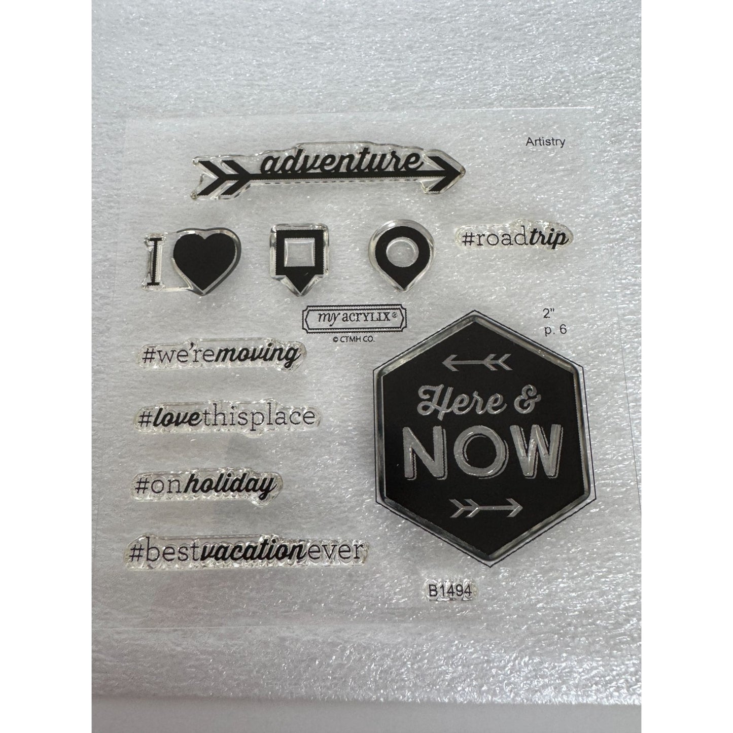 CTMH My Acrylix Acrylic Stamp Set B1494 Hit the Road Trip Moving Vacation Trip