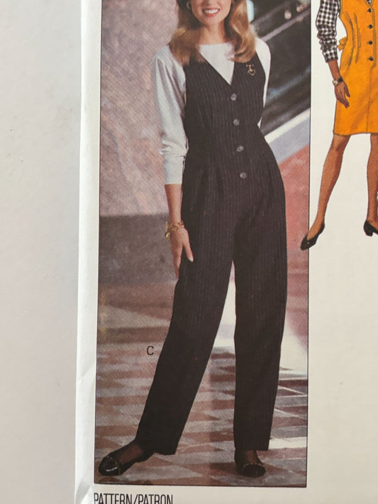 Butterick Sewing Pattern 6467 Jumpsuit Jumper Top 90s Minimalist 6 8 10 Uncut
