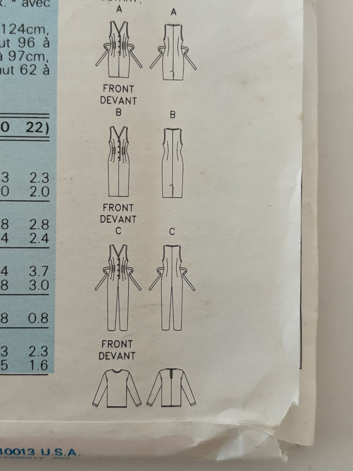 Butterick Sewing Pattern 6467 Jumpsuit Jumper Top 90s Minimalist 6 8 10 Uncut