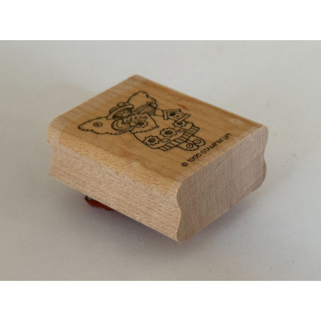 Stampin Up Rubber Stamp Angel Seeds Sunflower Gardener Garden Birdhouse Craft