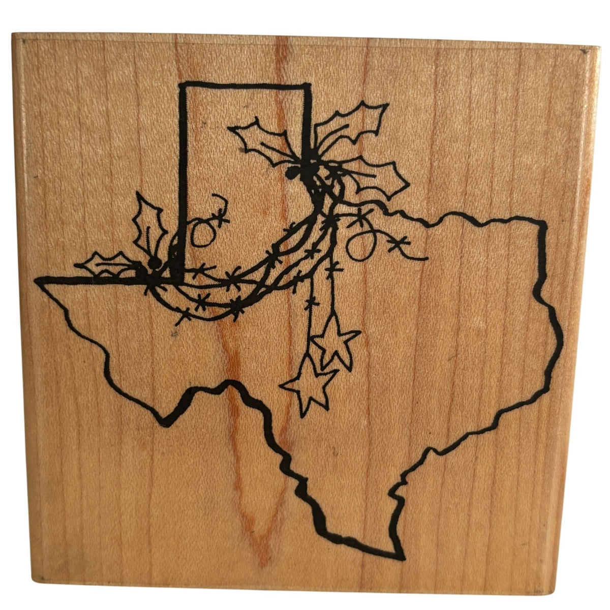 Joyce Meyer Rubber Stamp TX Christmas Texas State Holiday Cardmaking Lone Star Barbed Wire