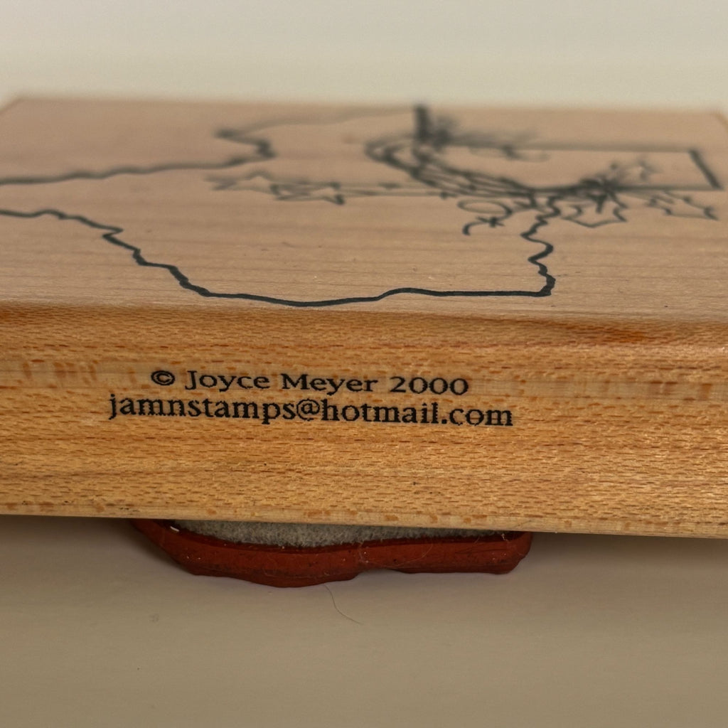 Joyce Meyer Rubber Stamp TX Christmas Texas State Holiday Cardmaking Lone Star Barbed Wire