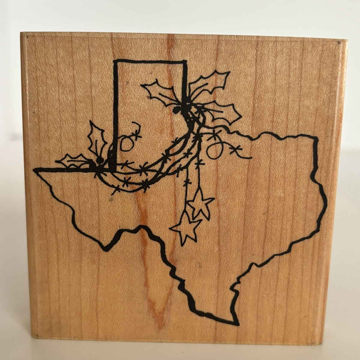 Joyce Meyer Rubber Stamp TX Christmas Texas State Holiday Cardmaking Lone Star Barbed Wire