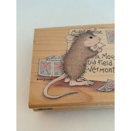House Mouse Rubber Stamp Muzzy Snail Mail Letter Envelope Friendship Card Making