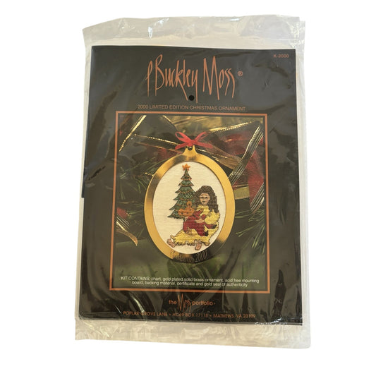 P Buckley Moss Christmas Ornament Kit Girl with Teddy Bear Limited Edition 2000