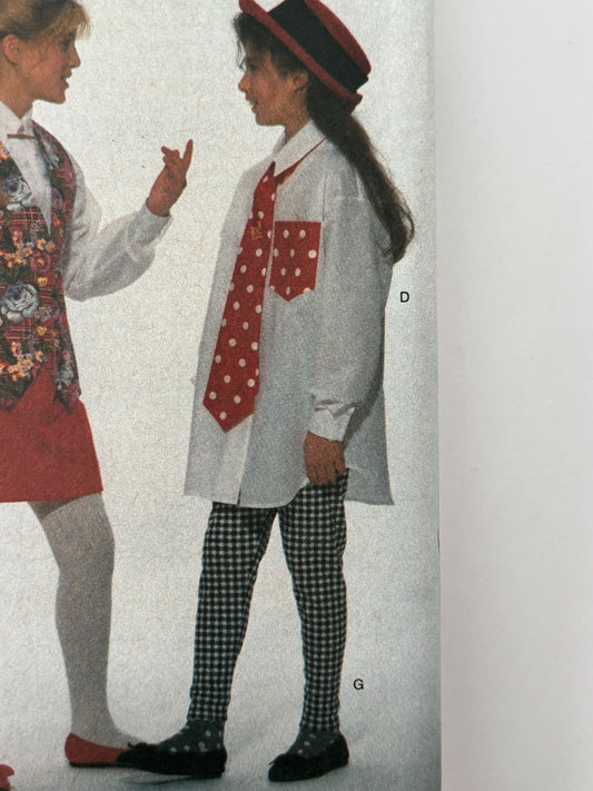 Butterick Sewing Pattern 6362: Girls' Vest, Shirt, Skirt, Shorts, Leggings and Tie