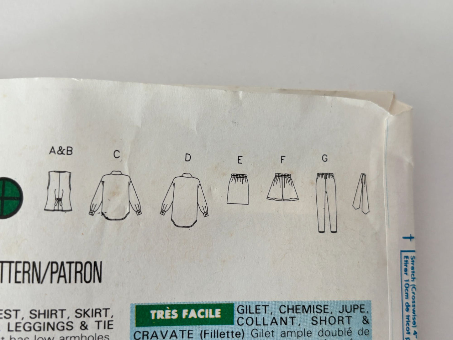 Butterick Sewing Pattern 6362: Girls' Vest, Shirt, Skirt, Shorts, Leggings and Tie